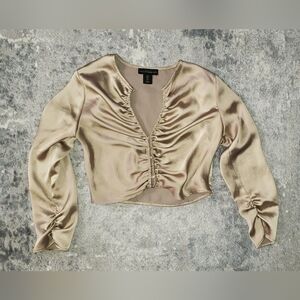 Satin Long Sleeve Crop Top by House Of Harlow 1960